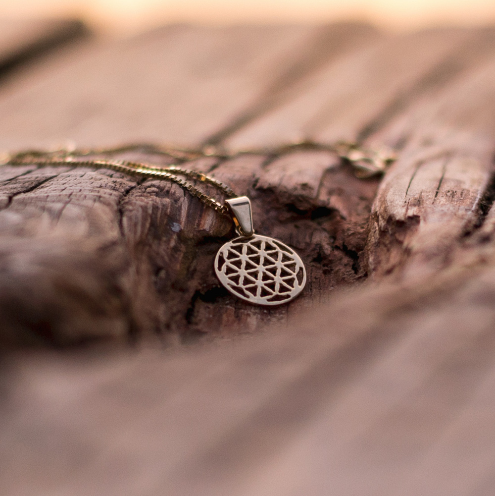 Lebensblume - Blume des Lebens - Gold - Talisman - Glücksbringer - Taufgeschenk
