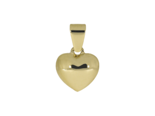 Taufanhänger, Herzanhänger, Gold, hohl. Gelbgold, Schlaufe, Herz, 14 Karat, Liebe