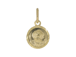 winzig, klein, Bogenrand, Engelskopf, Schutzengel, Gelbgold, Taufe