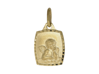 Taufanhänger, Engel, Taufe, diamantiert, Viereck, Anhänger