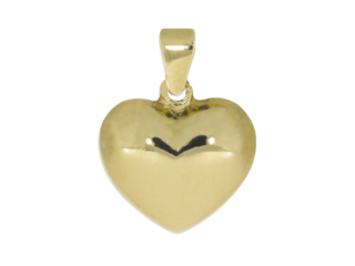 Herz, hohl, Liebe, Taufanhänger, Kettenanhänger, Schlaufe, Gold, Gelbgold, 14 Karat