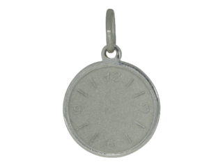 Taufuhr, Gravur, Silber, Sterlingsilber, Uhr, Ziffern, Zeiger, rund, Taufanhänger