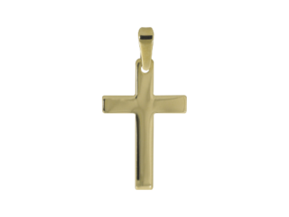 Kreuz, Gelbgold, 14 Karat, 585, Hochglanz, poliert, Glanz, hochglanzpoliert, glatt