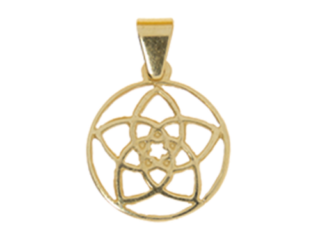 Venusblume, Symbol für Weiblichkeit, 14 Karat Gelbgold, Anhänger, Taufe