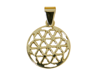 Blume des Lebens, 585 Gelbgold, Amulett, Schutz, Harmonie