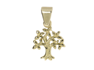 Lebensbaum, Kraft, Anhänger, Symbol, Amulett, Gelbgold, freistehend, Baum des Lebens, Weltenbaum