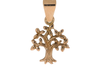 Lebensbaum, Rotgold, 14 Karat, Weltenbaum, gestanzt, Baum des Lebens