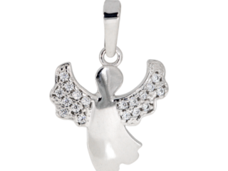 Engel, fliegender Engel, Schutzengel, Weißgold, Kristalle, Zirkonia, Steine