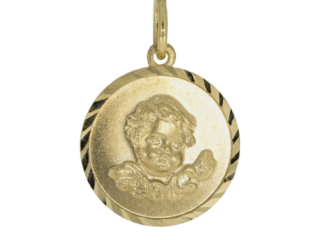 Schutzengel in 585 Gelbgold, Engelskopf