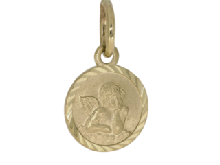 Schutzengel für Taufkette, Anhänger in 14 Karat Gelbgold