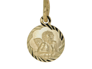 Anhänger für Taufkette, Schutzengel, 585 Gelbgold